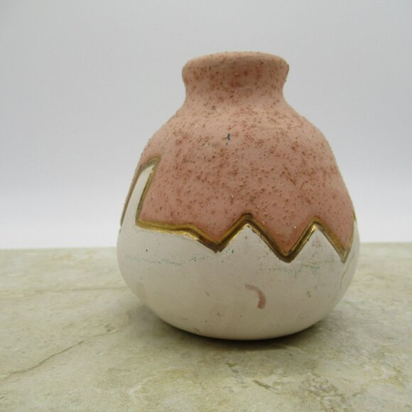 KOPA Vase Native American Pottery Pink Turquoise Blue 22k Gold Mesa Arizona NA - Picture 9 of 11